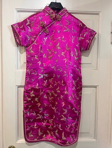 Lasten juhlamekko, pinkki, noin 110 cm