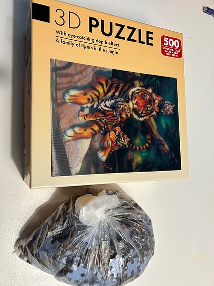3D tiikeripalapeli 500 palaa