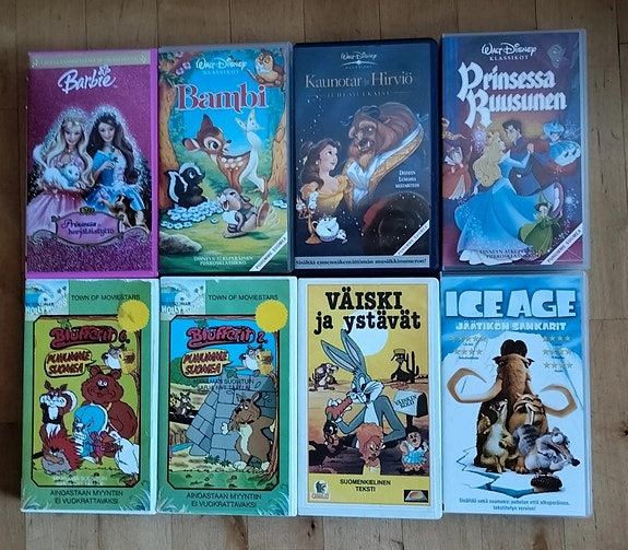 Lasten VHS-elokuvien ja piirrettyjen paketti