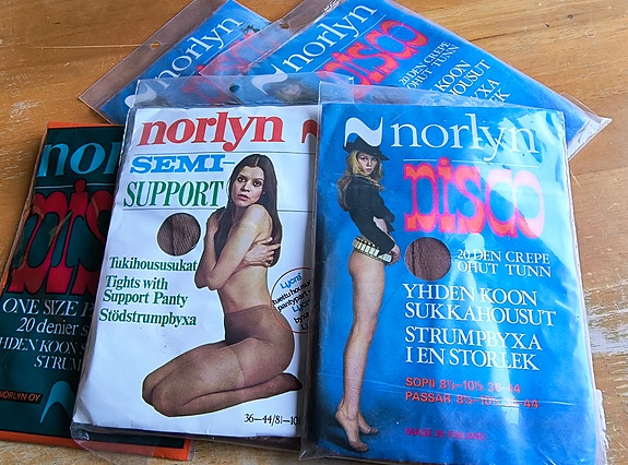 Norlyn sukkahousut,  70 luku.