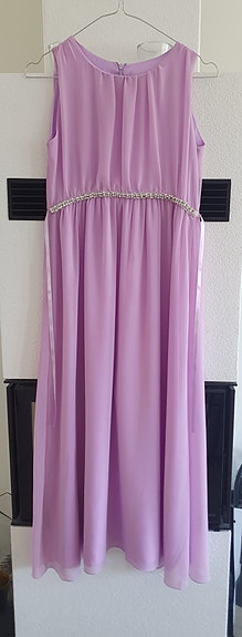 Pitkä violetti juhlamekko koko 146