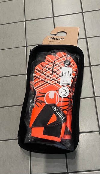 Uhlsport maalivahdin hanskat koko 7.5 oranssi