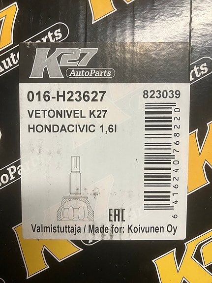 Honda Civic 1.6 Ulompi Vetonivel 01-05