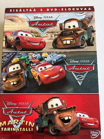 Disney Pixar Autot DVD-paketti (Autot, Autot 2, Martti-tarinat)