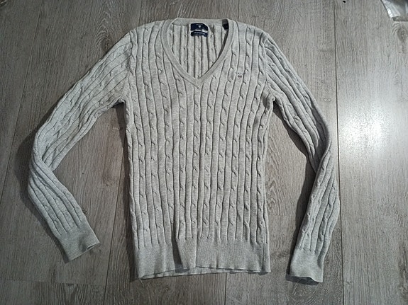 Gant cable knit XS harmaa