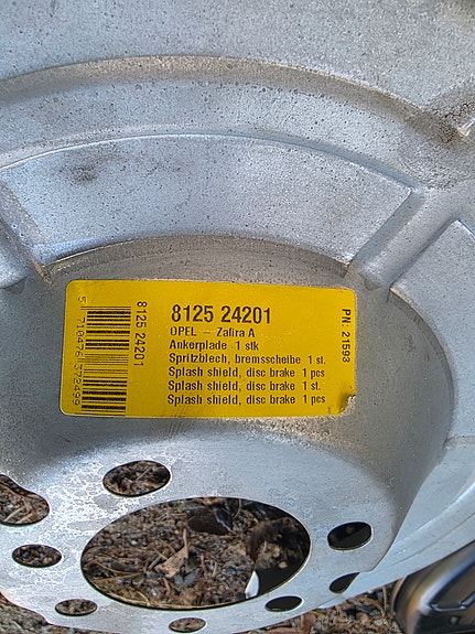 Opel Zafira A jarrulevyn suojapelti / splash shield