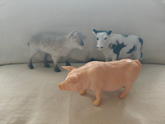 Vintage eläin-figuureja, 7 kpl.