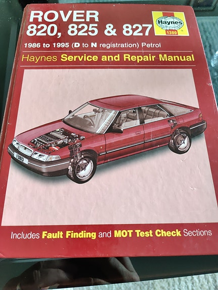 Haynes Service and Repair Manual Rover 820,825&8271986–1995