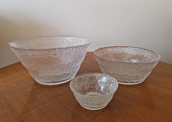 Iittala Solaris kulhot, kirkas lasi