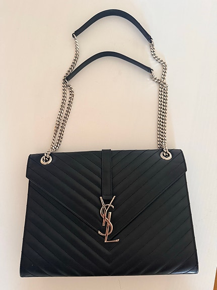 Saint Laurent YSL College -laukku, musta nahka