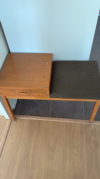 Teak puhelinpöytä Retro