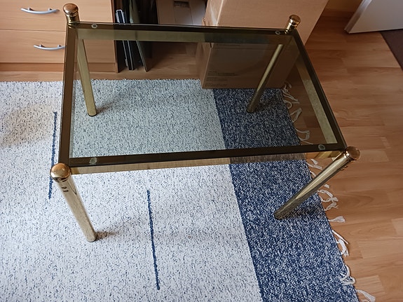 Vintage messinki/lasi pöytä