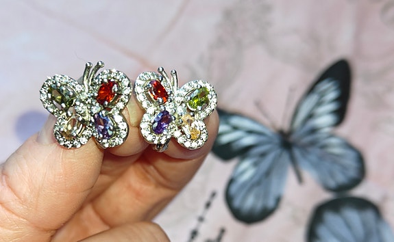 Korvakorut hopea ja swarovski!!!