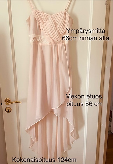 Sifonkinen kesä/juhlamekko high-low helmalla
