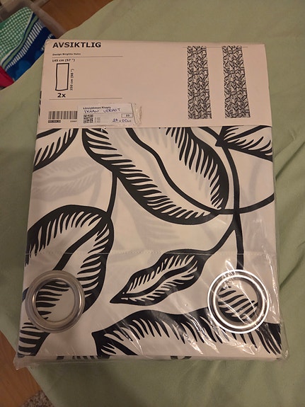 IKEA verhot 2 kpl lehtikuviolla