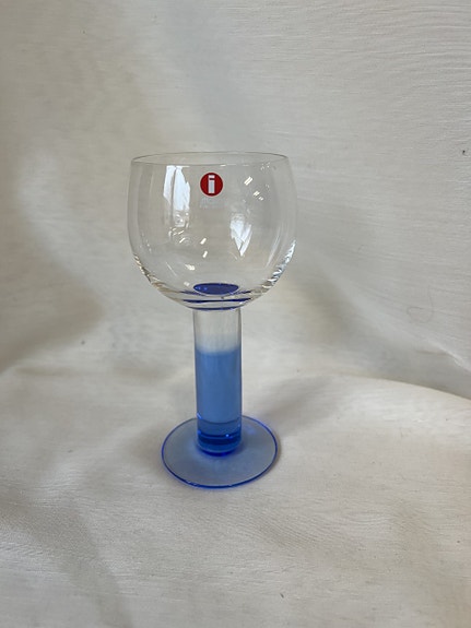 Iittala Mondo lasi, 15 cl, sininen, rikko