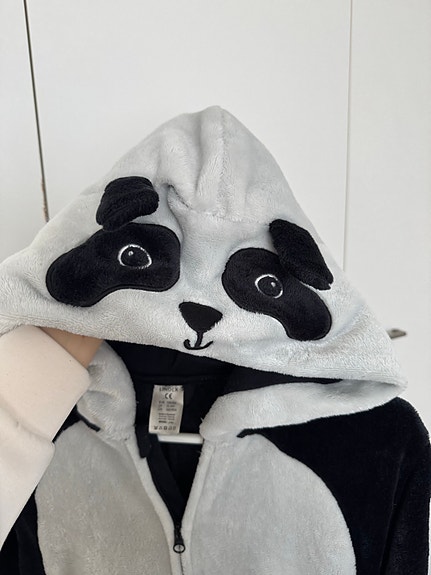 Lindex lasten panda jumpsuit haalari koko 158/164