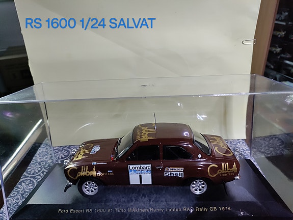 Ford Escort RS1600 ralliauto pienoismalli 1:24 T.Mäkinen.