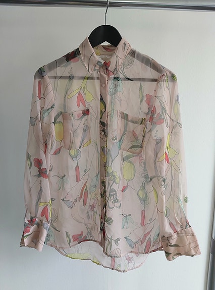 H&M Conscious Collection läpinäkyvä kuviollinen paitapusero, koko 36