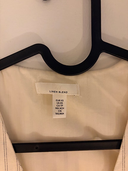 H&M pellavasekoite liivi XS valkoinen