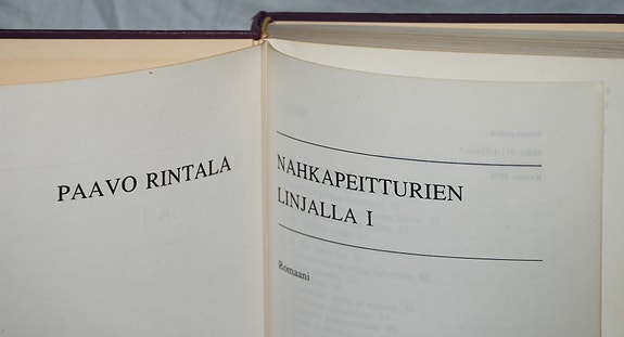 Paavo Rintala NAHKAPEITTURIEN LINJALLA 1 (Otava 2.p 1976)