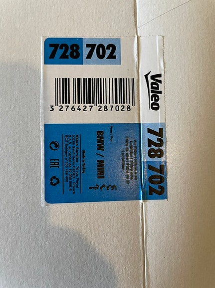 Citroen / BMW / Mini Valeo 728702 autonosan pakkaus