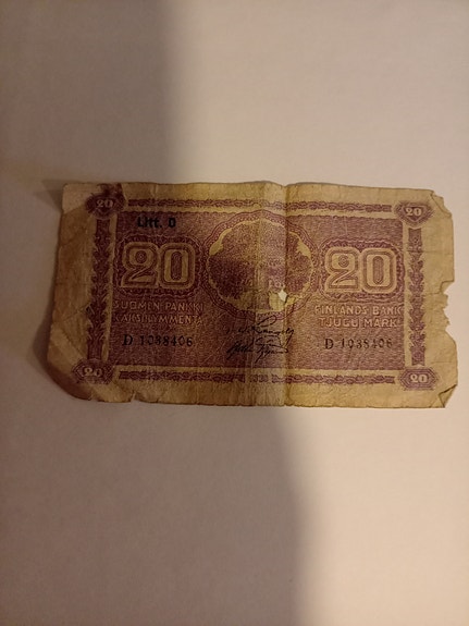 Vanha 20 markan seteli