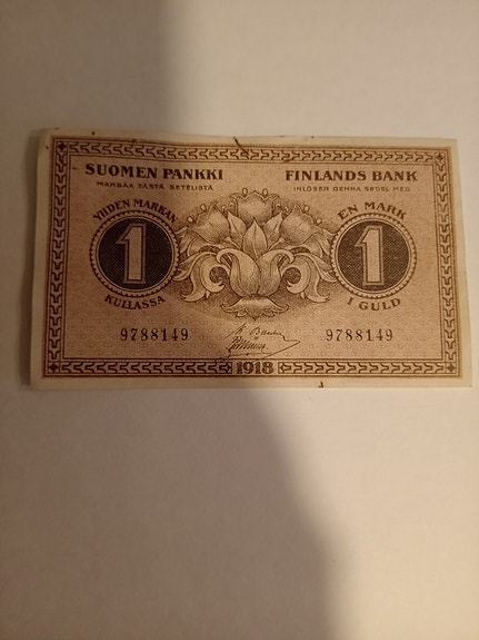 Suomen Pankki 1 markka seteli 1918
