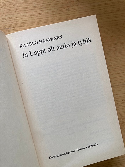 Haapanen: Ja Lappi oli autio ja tyhjä