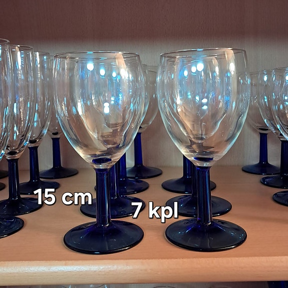 Arcoroc viinilasit 15 cm sininen jalka 7 kpl