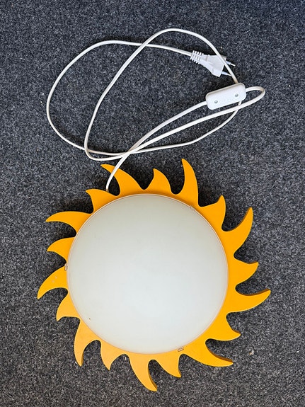 🌞 Yellow Sun-Shaped Ceiling / Wall Lamp for Sale