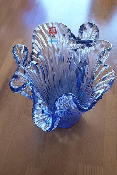 Art Lasi sininen lasimaljakko
