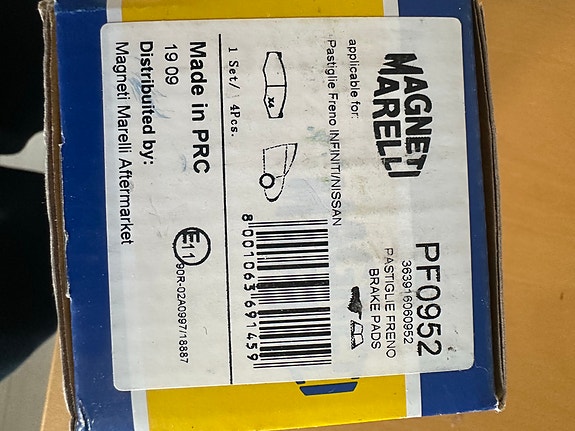 Nissan etujarrupalat Magneti Marelli PF0952