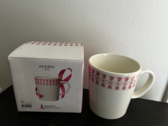 Arabia Kielo muki Roosa nauha
