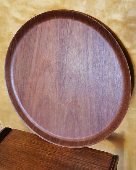 Suuri teak tarjotin 45cm ja ruusu