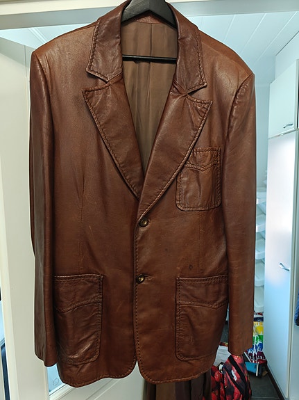 Friitalan Vintage ruskea nahkatakki koko 56