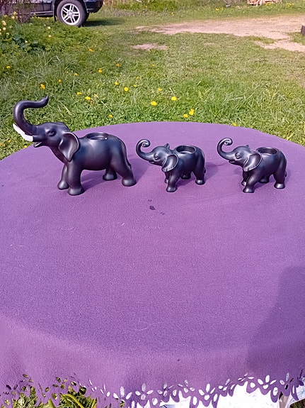 Partylite norsut kynttilänjalka x 3