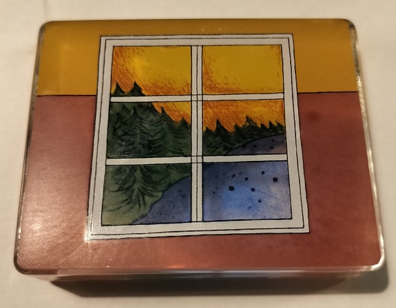 Iittala Heljä Liukko-Sundström "Suojassa metsän" -lasikortti (1999)