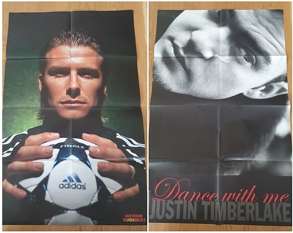 Justin Timberlake / David Beckham vintage jättijulist 79,5 cm x 50 cm