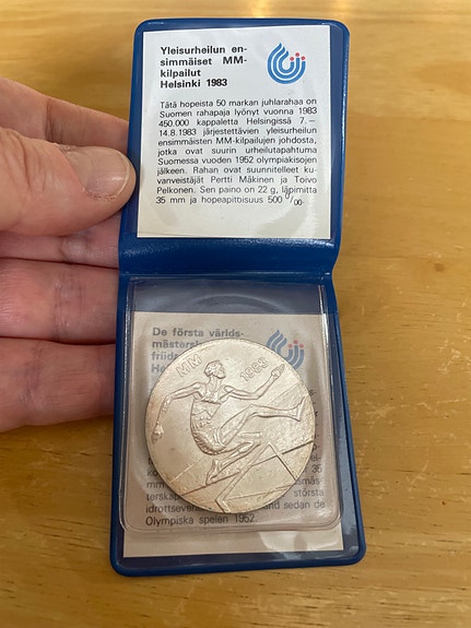 Yleisurheilun MM Helsinki 1983 juhlaraha 50 markkaa hopea