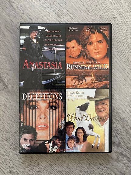 Anastasia / Running Wild / Deceptions / Wind Dancer DVD setti 4 leffaa