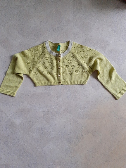Benetton neuletakki tytöille koko 86 vihreä puuvilla