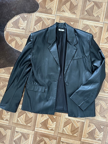 SLA the label faux leather blazer oversized jacket S