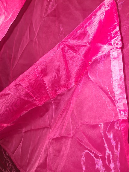 8x pinkki verho organza läpikuultava