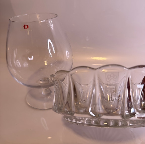 ✨ Riihimäen Lasi Kuningattaren Kruunu 2/3 + Iittala Aroomilasi | Tarroilla