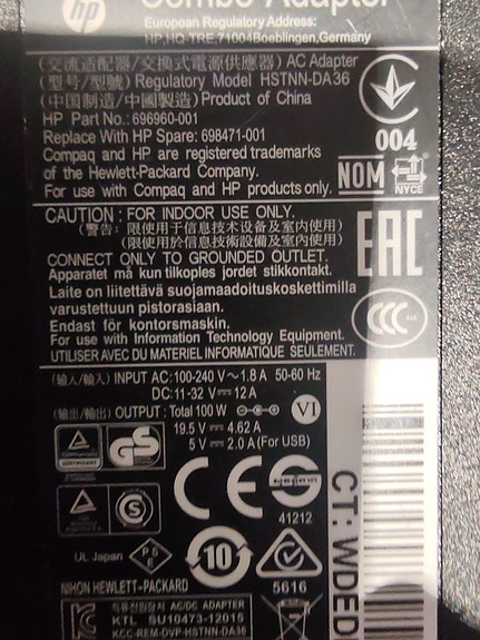 HP 90W Slim Combo w / USB virtalähde / autolaturi