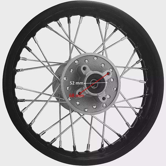 Takavanne 12" crossipyöriin musta A:12mm