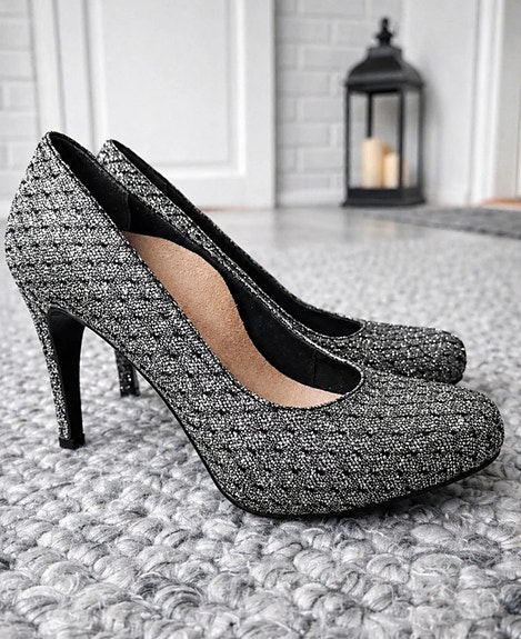Tamaris Heart & Sole korkokengät koko 37 musta hopea