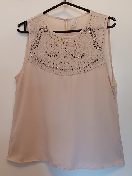 Naisten hihaton toppi L beige