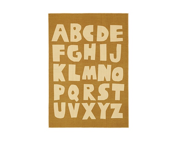 Rugvista Alphabet matto 100 x 160 cm keltainen